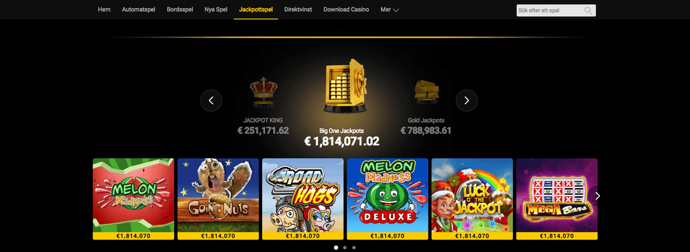 Hos Bwin casino finns ett brett utbud av jackpottspel