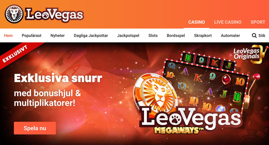Leovegas reklam med Exklusiva snurr