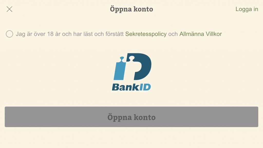 Öppna konto BankID