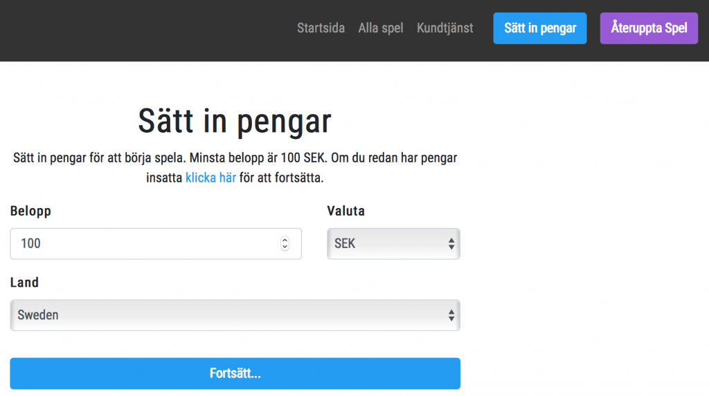 insättningsdialog