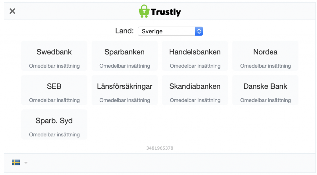 Trustly internetbanker hos Speedy Casino