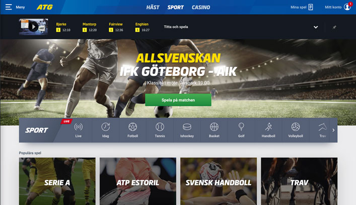 ATG sport - Odds på fotboll och sport