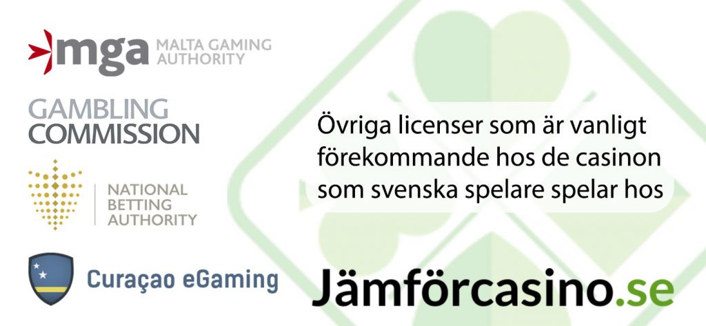 Övriga licenser för spel på casinon utan licens med Trustly