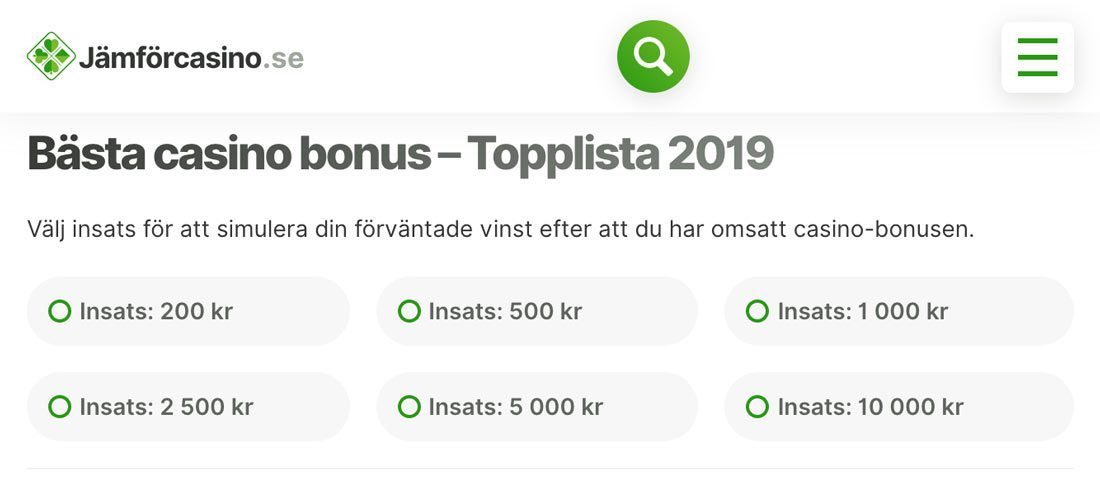 Bästa Casino bonus - Topplista 2020 - Jämför alla bonusar hos svenska nätcasinon